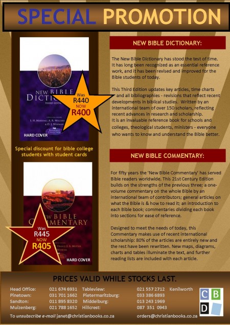 Bible Commentary & Dictionary Promotion March 2014